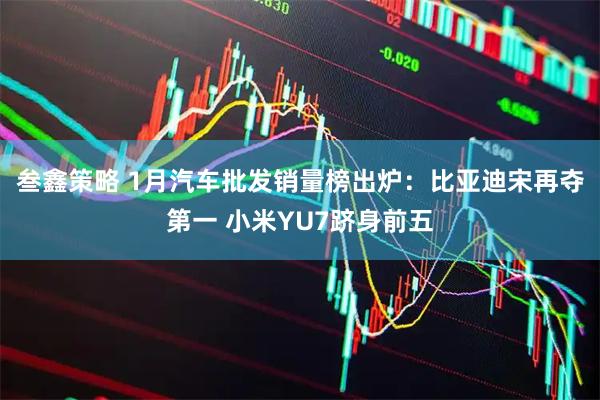 叁鑫策略 1月汽车批发销量榜出炉：比亚迪宋再夺第一 小米YU7跻身前五